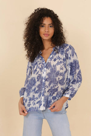 Saint Tropez Silk Blouse- Fuschia