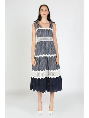 Striped Sleeveless Maxi Dress