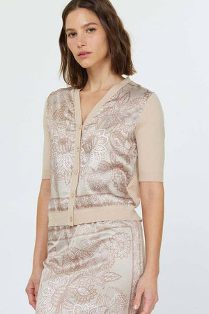 Paisley Floral Printed V-neck Cardigan