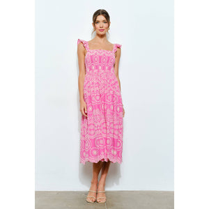 Alessia Eyelet Midi Dress