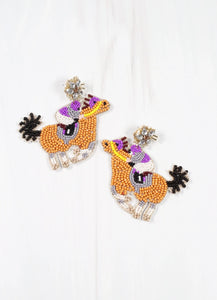 Caroline Hill - Kentucky Derby Jockey and Horse Earring PURPLE