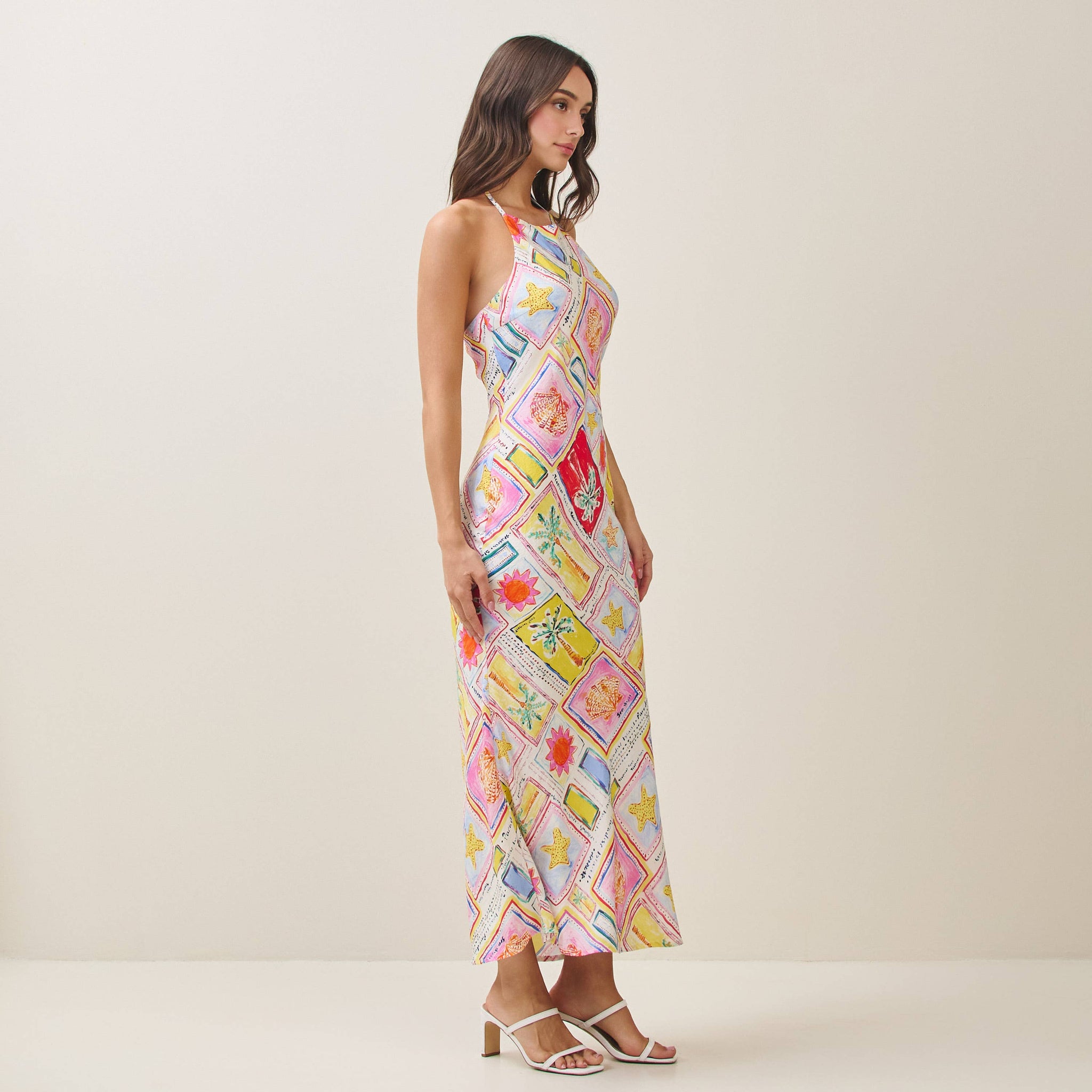 printed halter maxi dress ELAN Rust Print Halter Maxi Dress - FINAL SALE Large | Women's Online Boutique | Boho Chic Style
