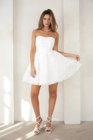 Rosette Strapless Dress