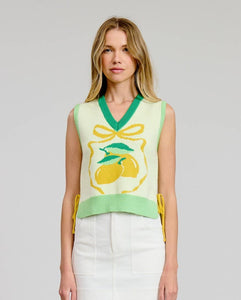 Sorrento Lemon Sweater Vest Top