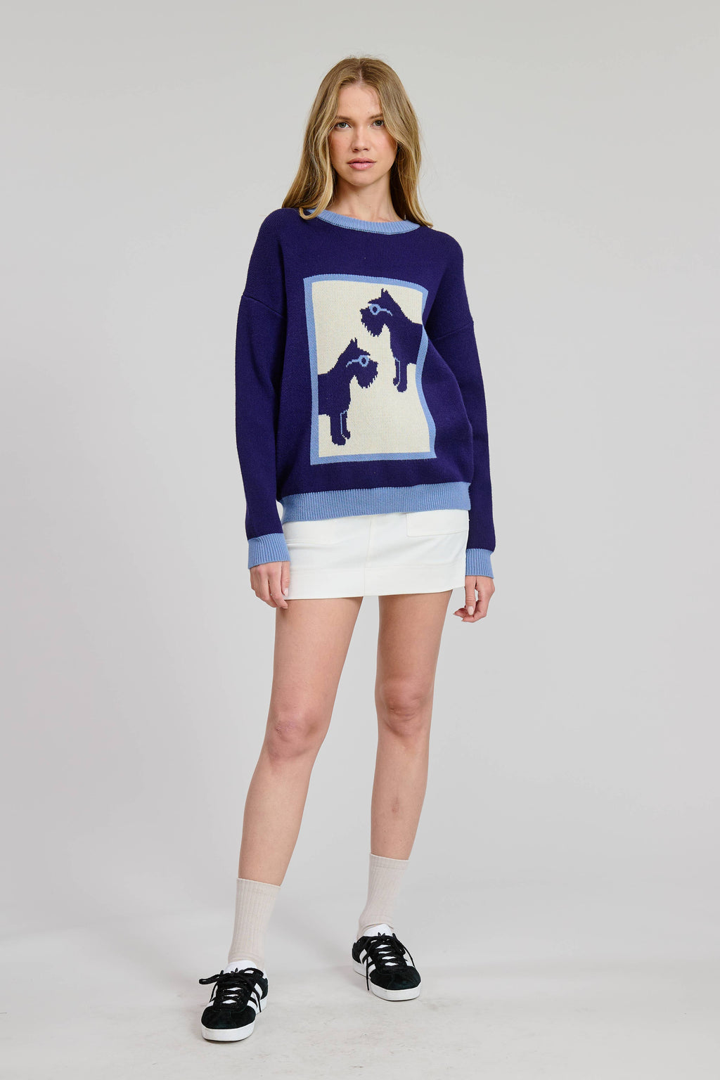 Schnauzer Sweater Pullover in Navy