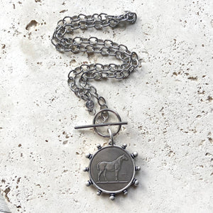 Horse Stainless Steel Chain Coin Necklace