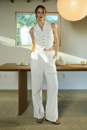 High Waisted Front Pleat Pants