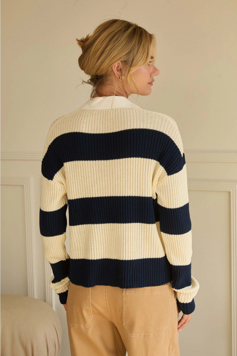 Collared Stripe Sweater