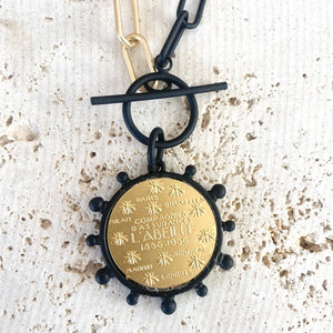 Mixed Metal Equestrian Coin Necklace
