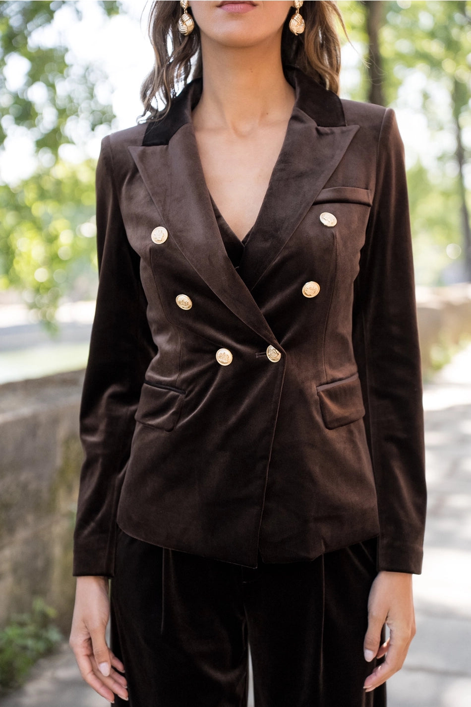 Choco Velvet Blazer
