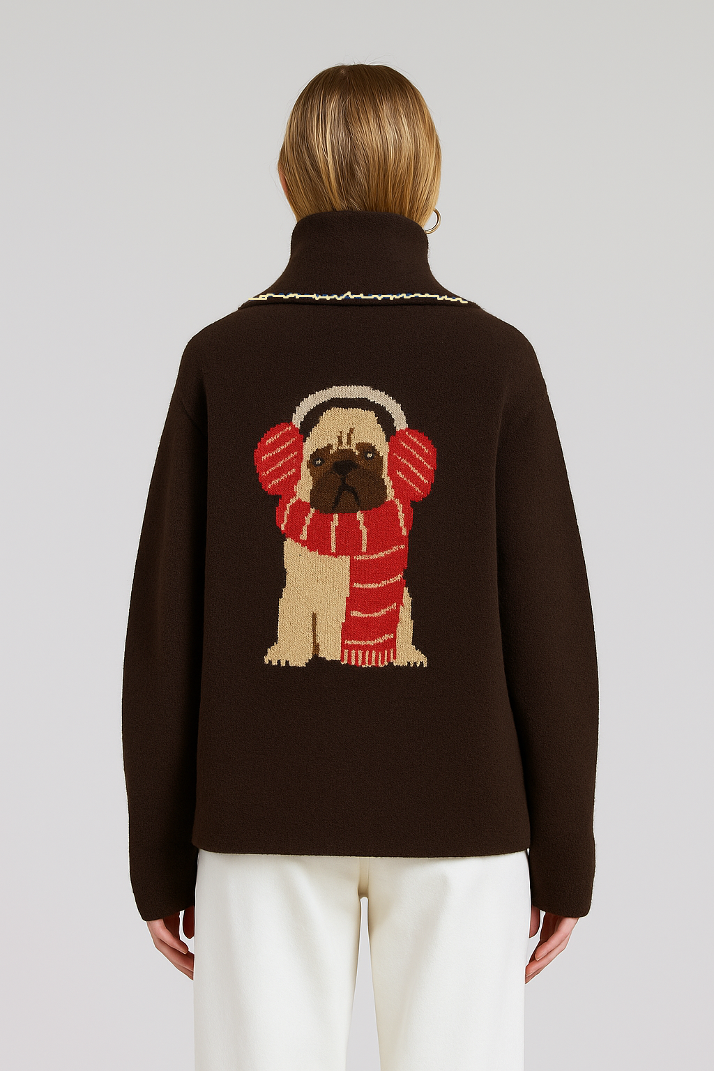 Pug Sweater Cardigan