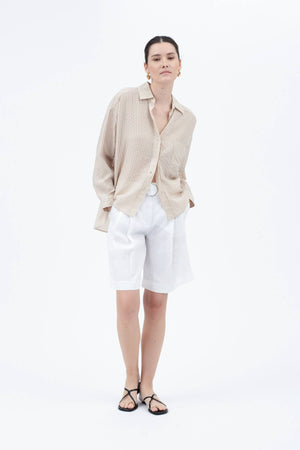 Stripe Sheer Button Down