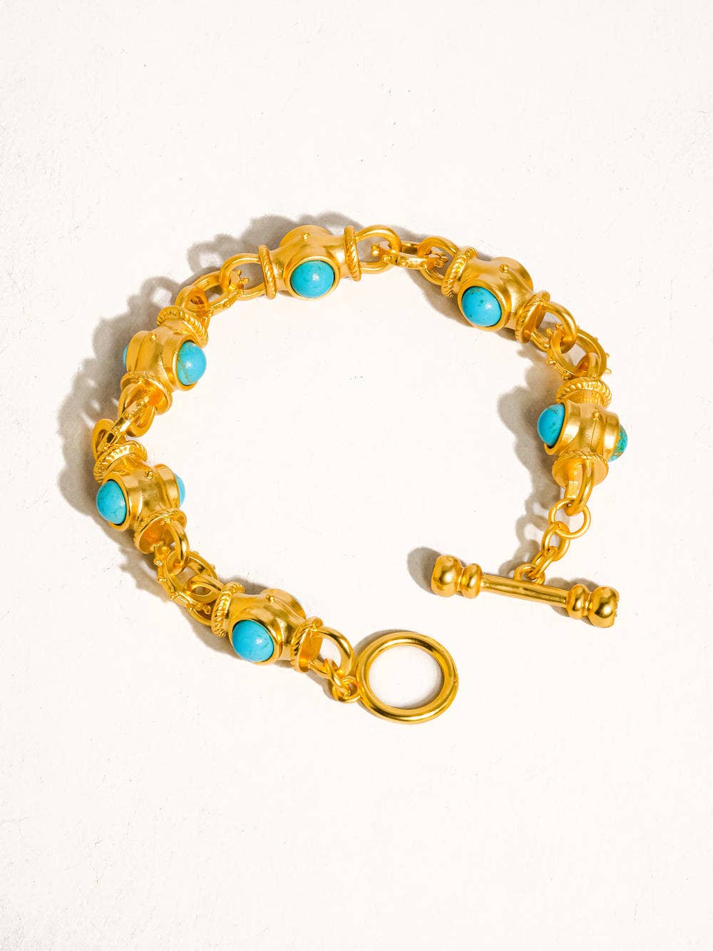 18K Gold Vintage Turquoise Bracelet