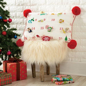 Advent Calendar Embroidered Pillow