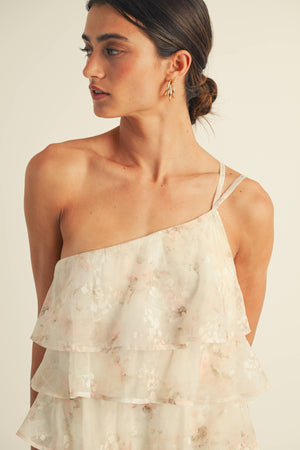 Olivia One Shoulder Tiered Mini Dress