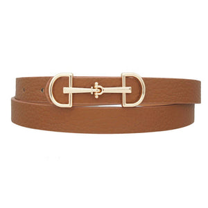 Horsebit Buckle Skinny Belt