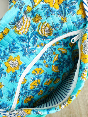 Quilted Duffle Bags | Block Print | Weekender Bag | Floral