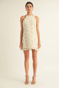 Alaia Halter Neck Crochet Mini Dress