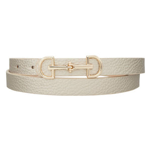 Horsebit Buckle Skinny Belt
