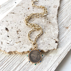 Equestrian Derby Western Coin Necklace