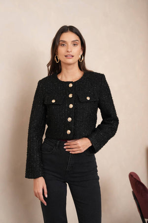 Jenny Tweed Jacket - Black