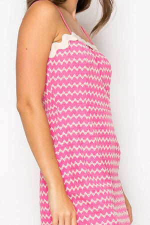 Geo Embroidery Mini Cami Dress
