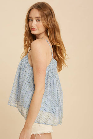 Smocked Chiffon Floral Top