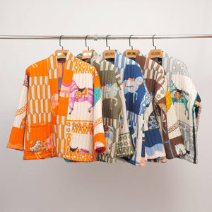 Horse Print Quilted Kimono Jacket