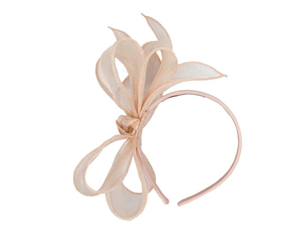 Sinamay bow fascinator - Navy