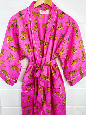 Bright Pink Tiger Robe