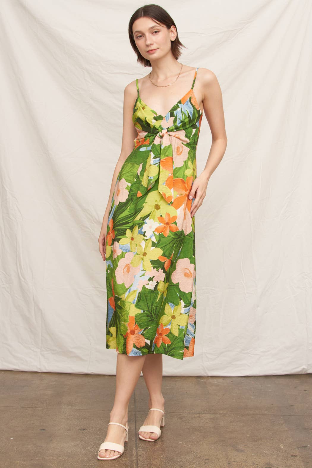 tropical midi dress Swing Green by FARM Rio Gentle Cycle Fiji Feeling Midi Dress Tropical