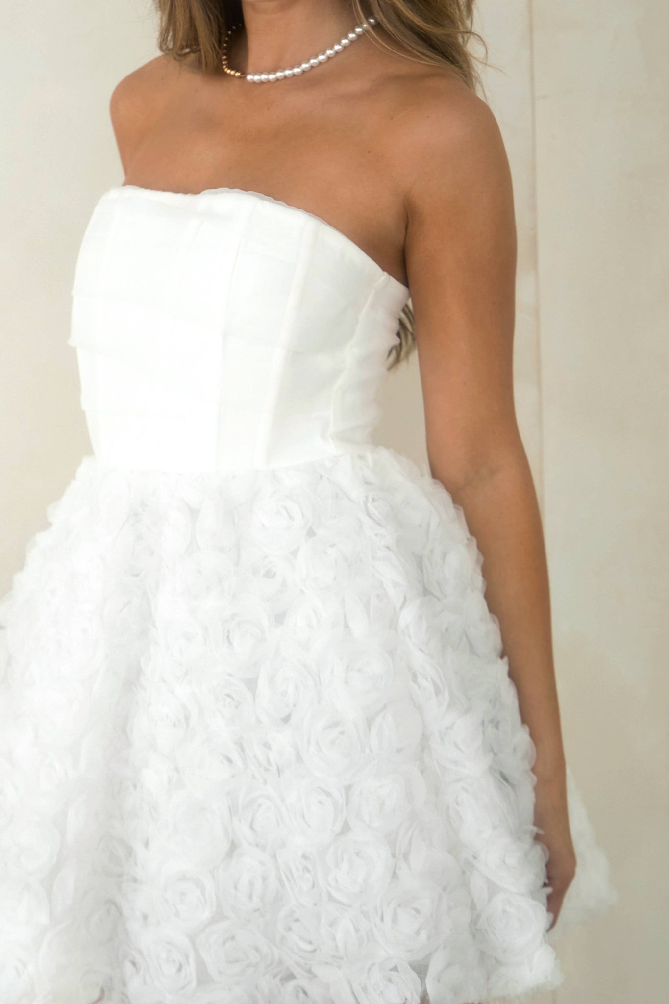 Rosette Strapless Dress