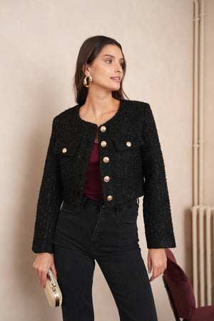Jenny Tweed Jacket - Black