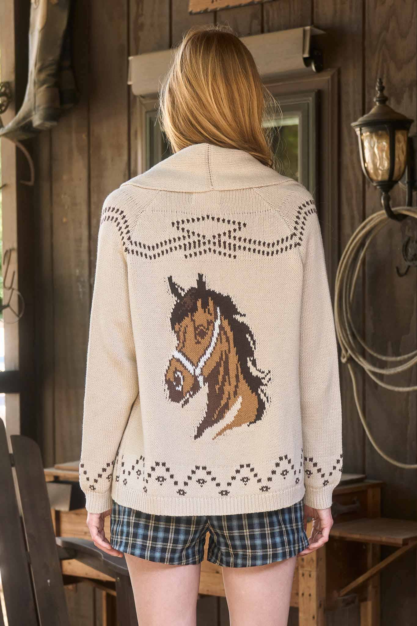 Horse Jacquard Knit Cardigan