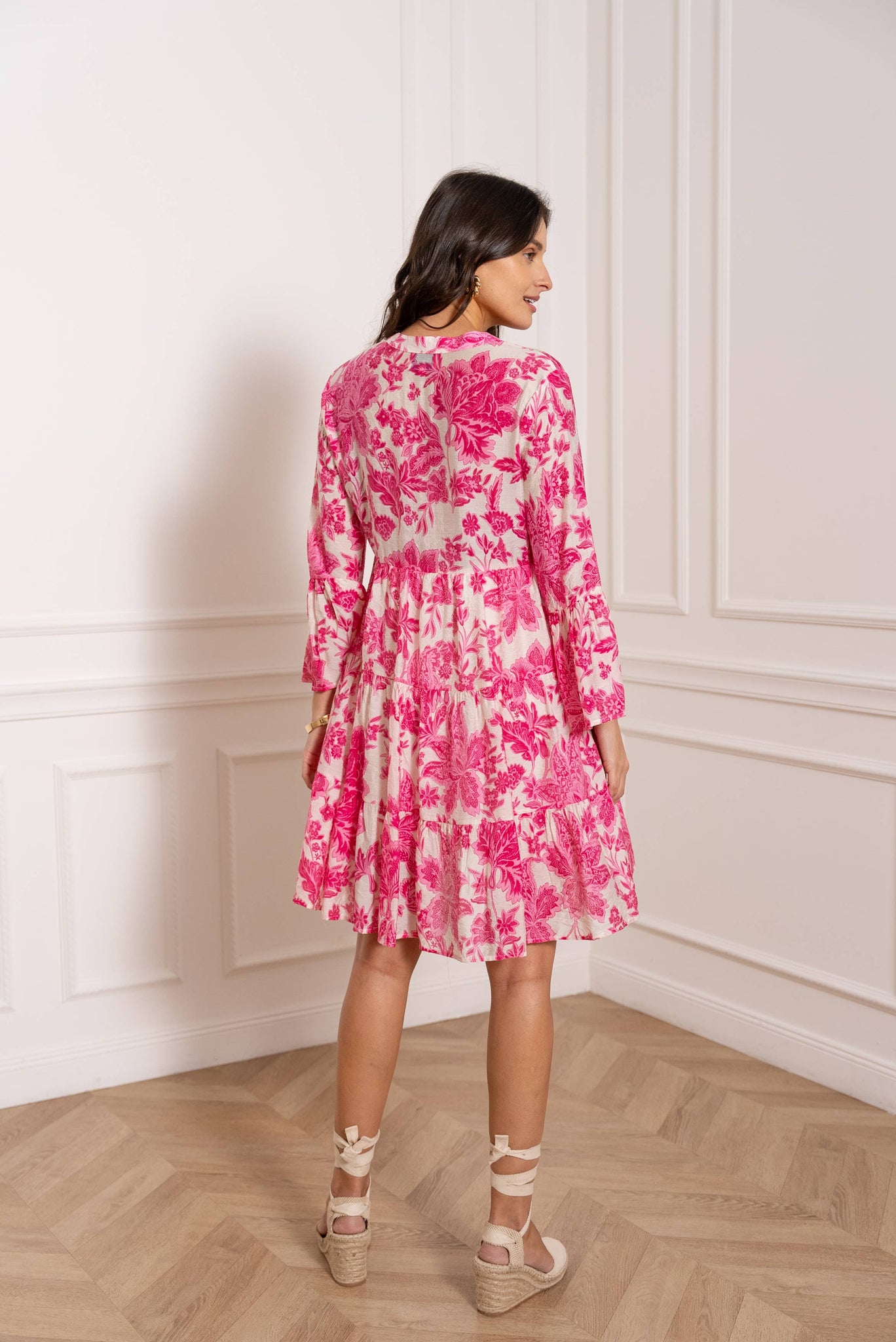 Saint Tropez Silk Dress- Fuschia