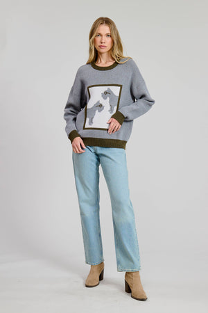Schnauzer Sweater Pullover in Grey