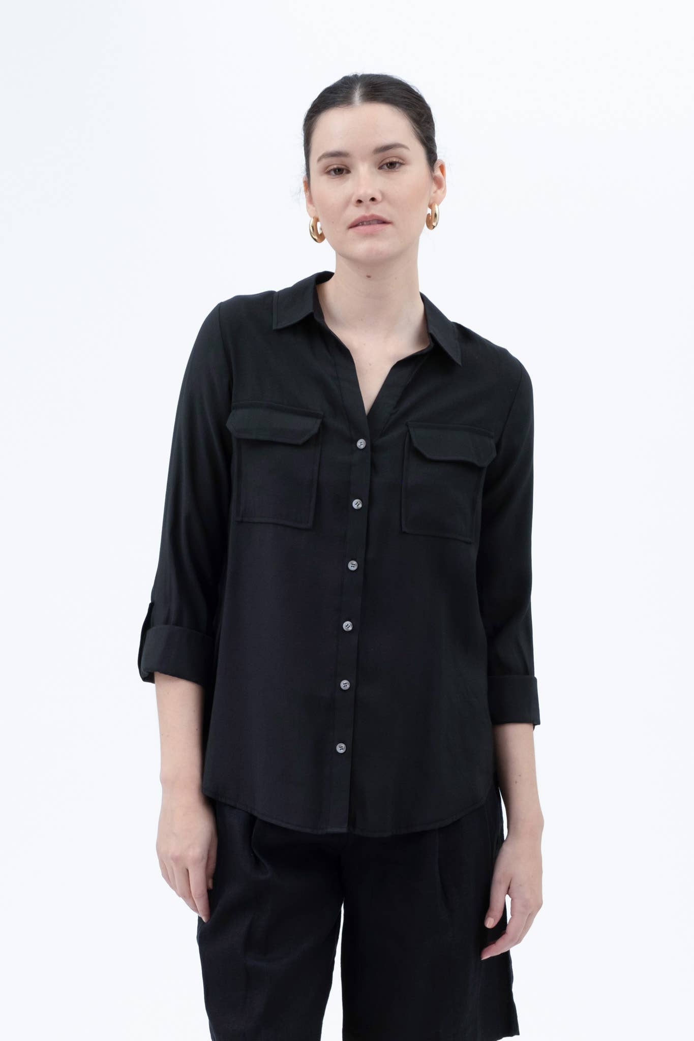Tab Button Down Shirt