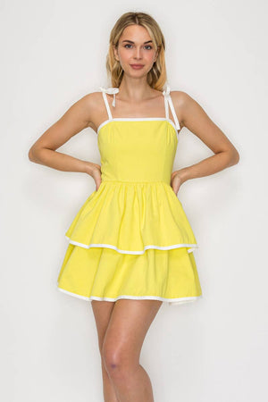 Lemonade Double Ruffle Mini Dress