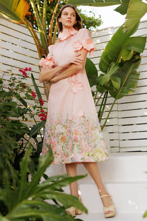 Liliana 3D Floral Midi Dress
