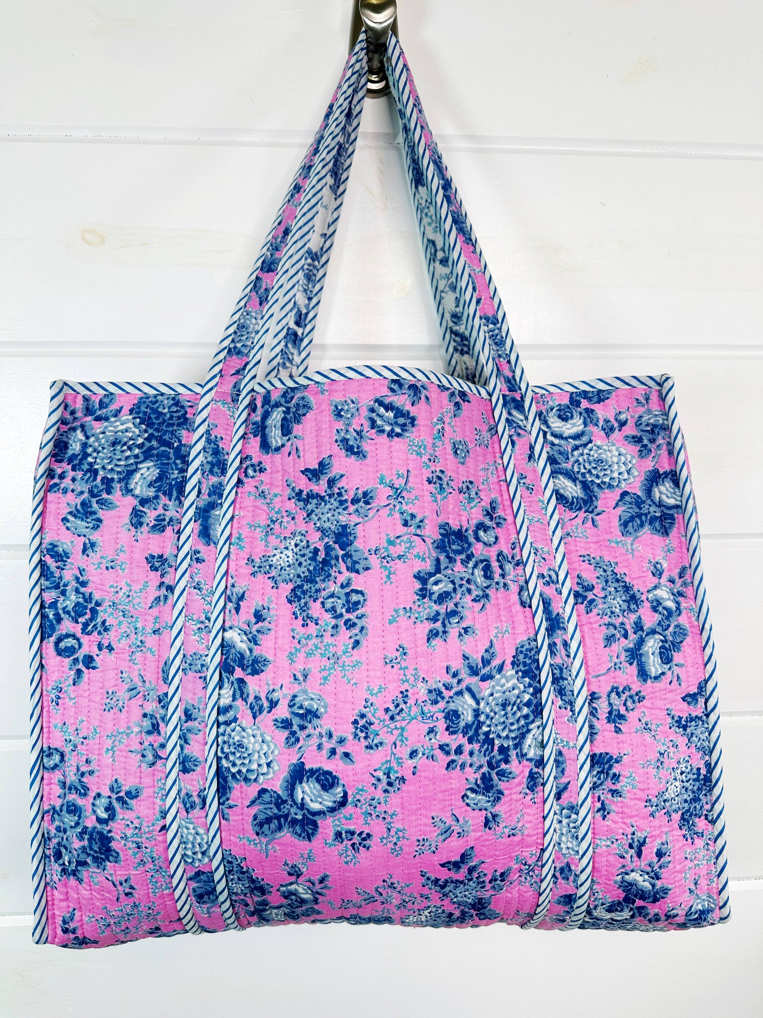 Cottage Floral Quilted Tote Bag