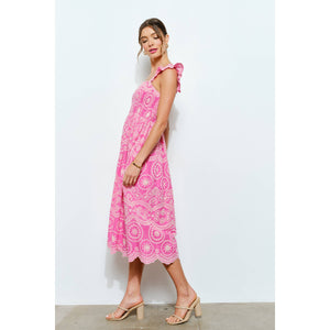 Alessia Eyelet Midi Dress