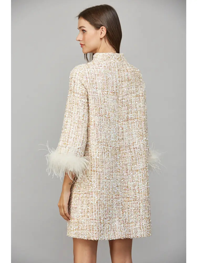 Carolyn Sequin Tweed Dress