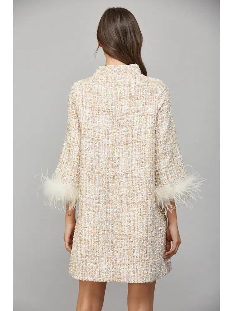 Carolyn Sequin Tweed Dress