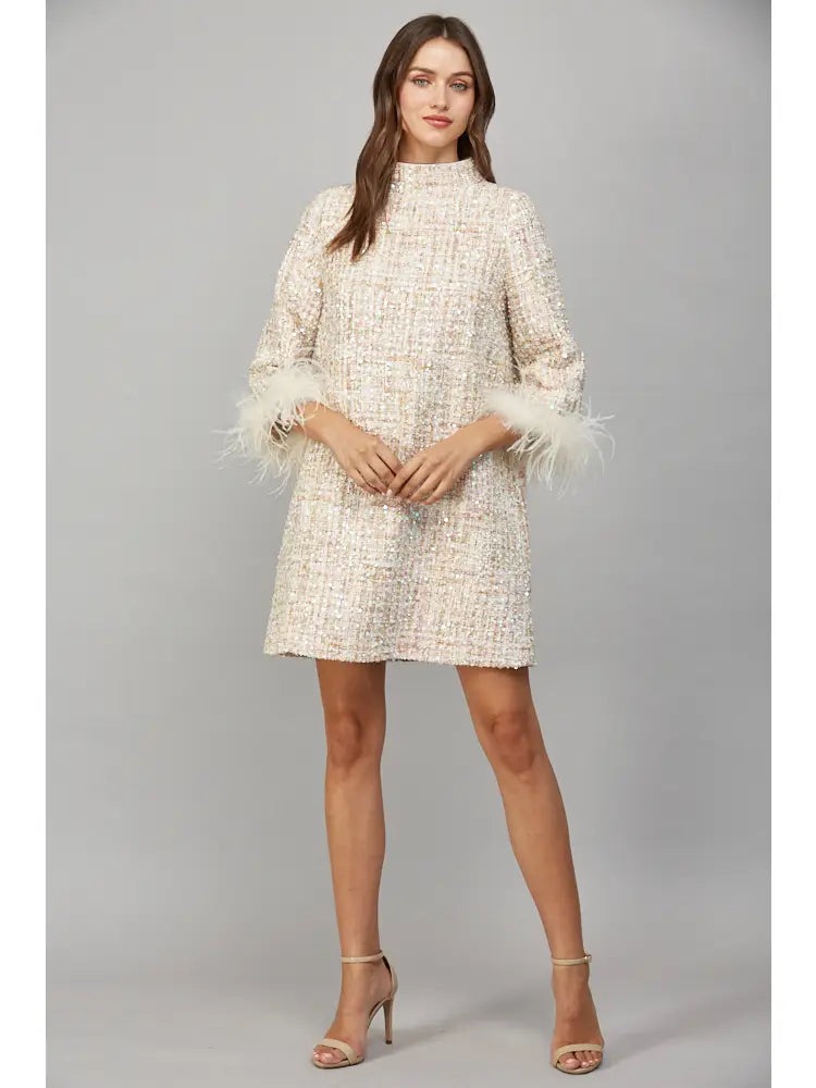 Carolyn Sequin Tweed Dress