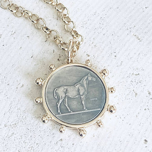 Gold Horse Coin Chain Necklace