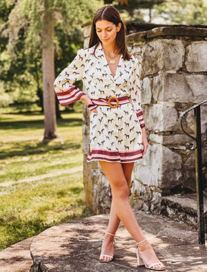 Number 8 Belted Horse Print Dress