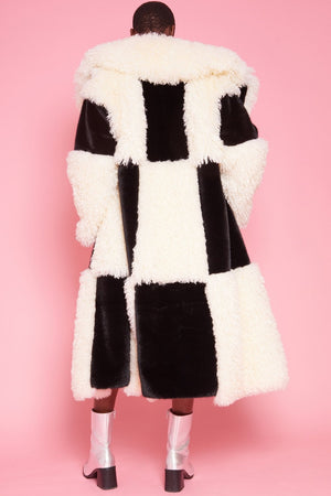 Bamboo Faux Check Coat