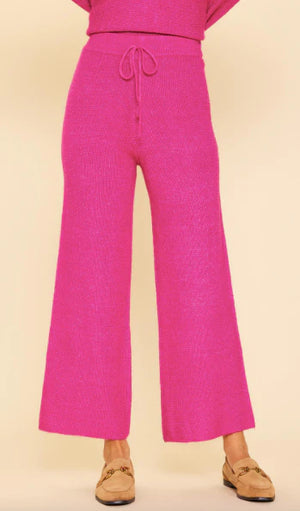 Rib Knit Wide Leg Pants