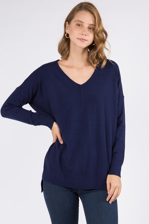 Navy V Neck Sweater