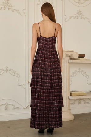 Plaid Tiered Maxi Dress